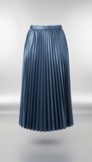 Steel Blue Pleated Skirt
