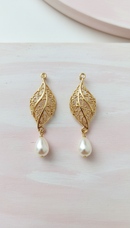 Floral Pearl Hoop Earrings