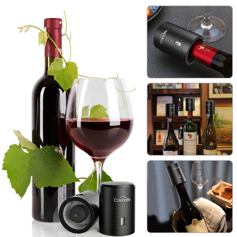 Vacuum Wine Preserver Bottle Stopper Sealer Pump Date Make Silicone Sealer Plug