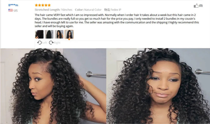 Indian Kinky Curly Hair Bundles 100% Human Hair Weave