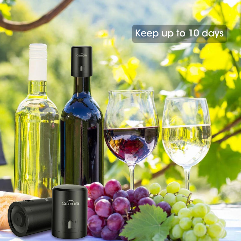 Vacuum Wine Preserver Bottle Stopper Sealer Pump Date Make Silicone Sealer Plug