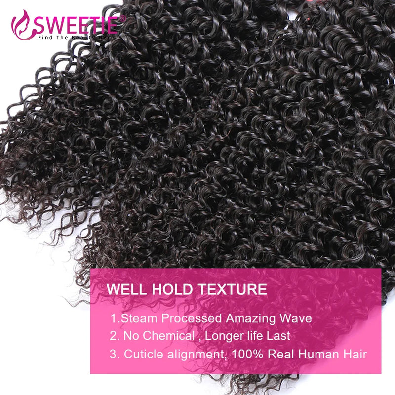 Indian Kinky Curly Hair Bundles 100% Human Hair Weave