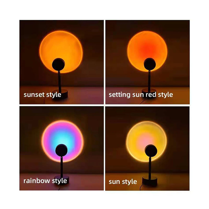 Sunset Projection Photography Lighting Rainbow Sunset Red Sun Projection Night Light USB for Birthday party  bar evening party