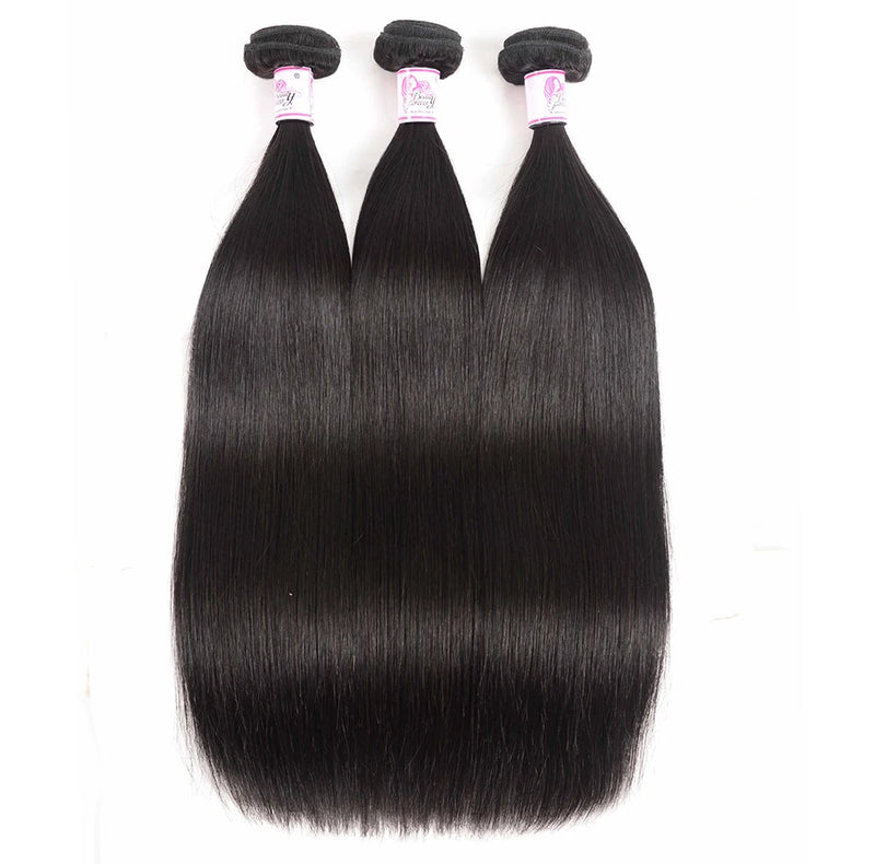 Brazilian Straight Hair Weaving Virgin Human Hair Weave Bundles Natural Color