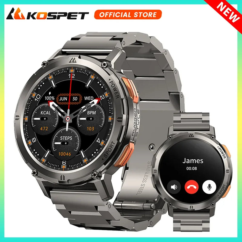 Relojes inteligentes originales KOSPET TANK T2 Ultra para hombres relojes AMOLED AOD