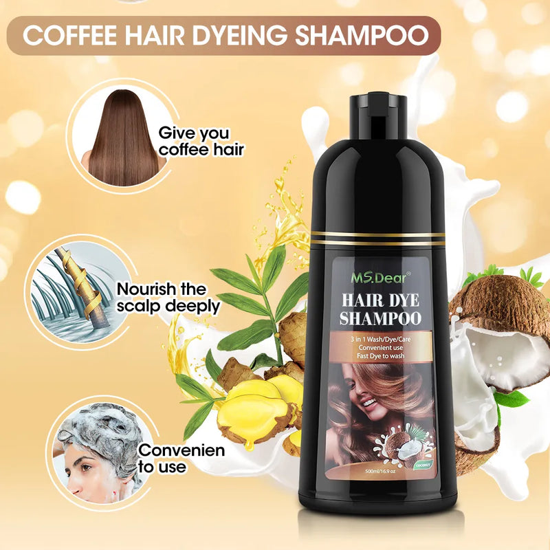 Shampoo preto orgânico natural para tintura de cabelo rápido