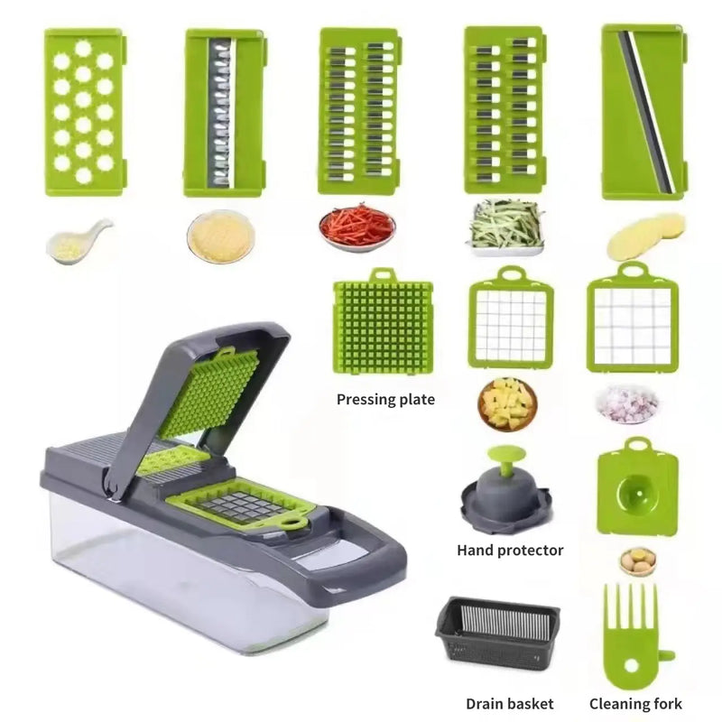 12 in 1 Multifunctional Vegetable Slicer Cutter Shredders Slicer With Basket Fruit