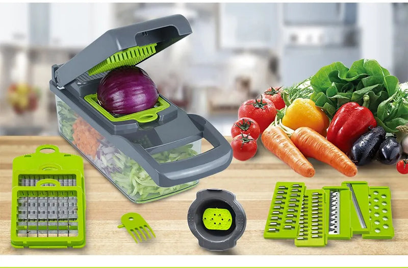 12 in 1 Multifunctional Vegetable Slicer Cutter Shredders Slicer With Basket Fruit