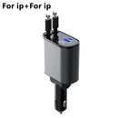 100W Car Charger Car Super Fast Charge Flash Charging, Telescopic Cable Four-in-one Point Smoker Car Charging