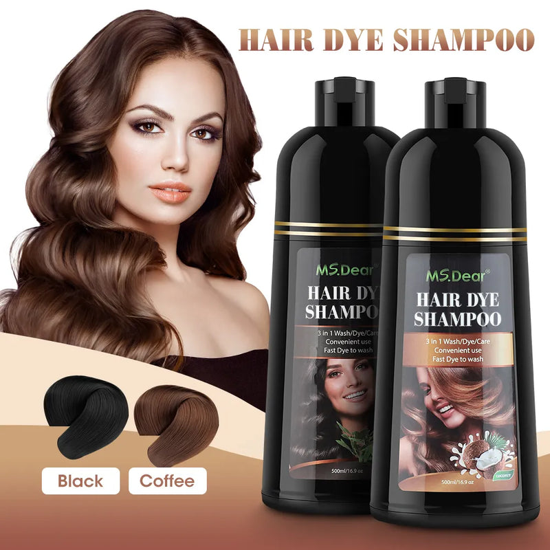 Champú negro orgánico natural para tinte de cabello rápido