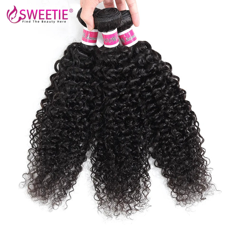 Indian Kinky Curly Hair Bundles 100% Human Hair Weave