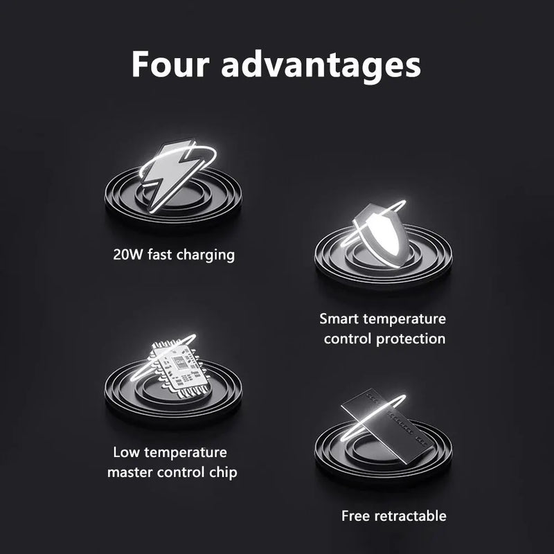 100W Car Charger Car Super Fast Charge Flash Charging, Telescopic Cable Four-in-one Point Smoker Car Charging