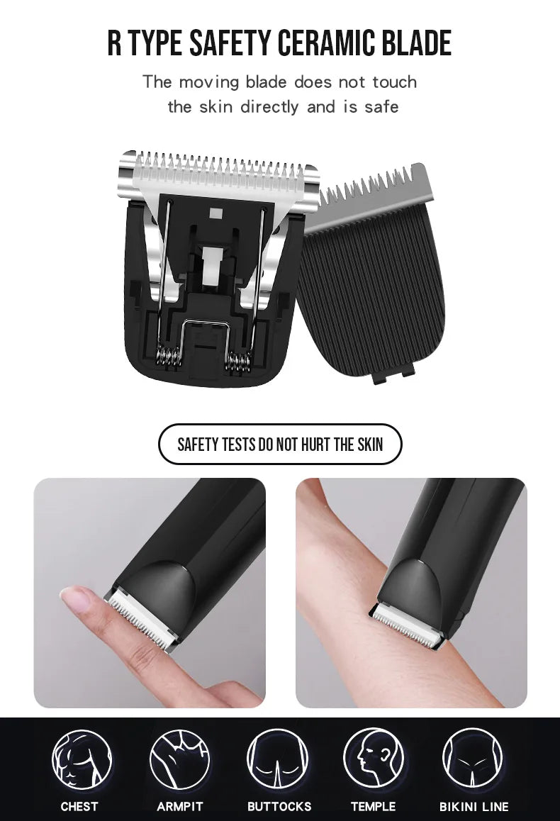 Electric Body Shaver Manscaper Pubic Hair Trimmer Grooming Clipper