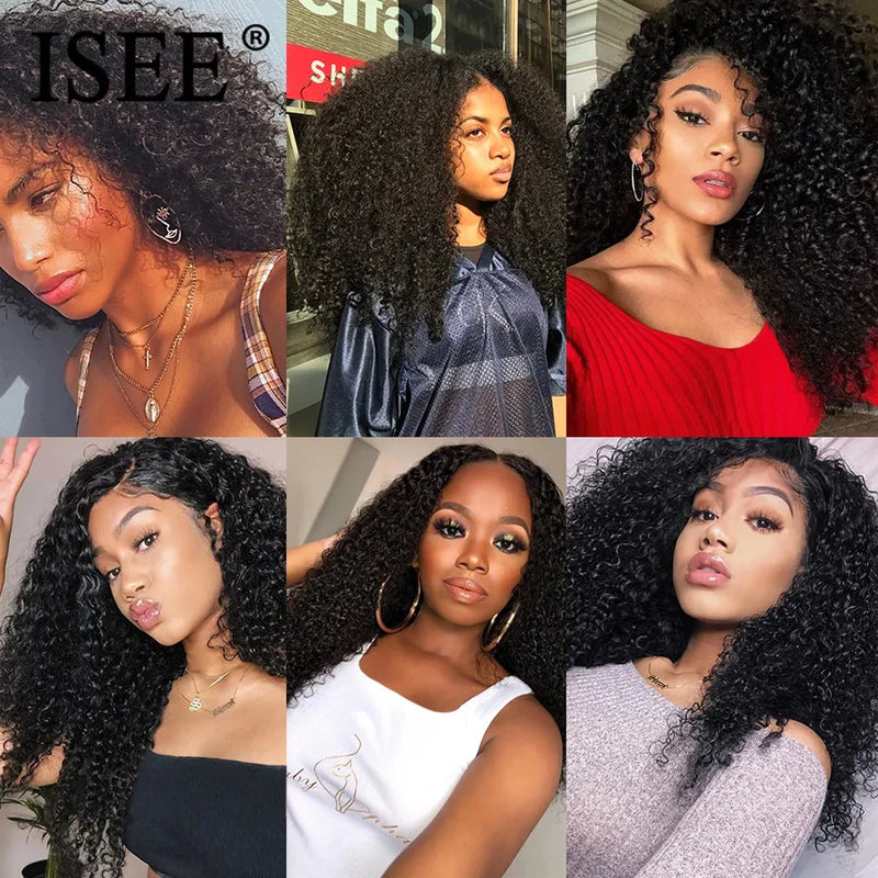 Mongolian Kinky Curly Hair Bundles 100% Human Hair Extensions Nature Color