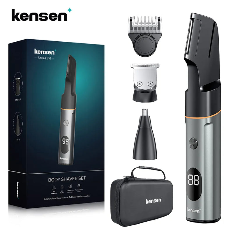 3 In 1 Beard Hair Trimmer IPX6 Waterproof Hair Cutting Machine Electric Clipper Barber