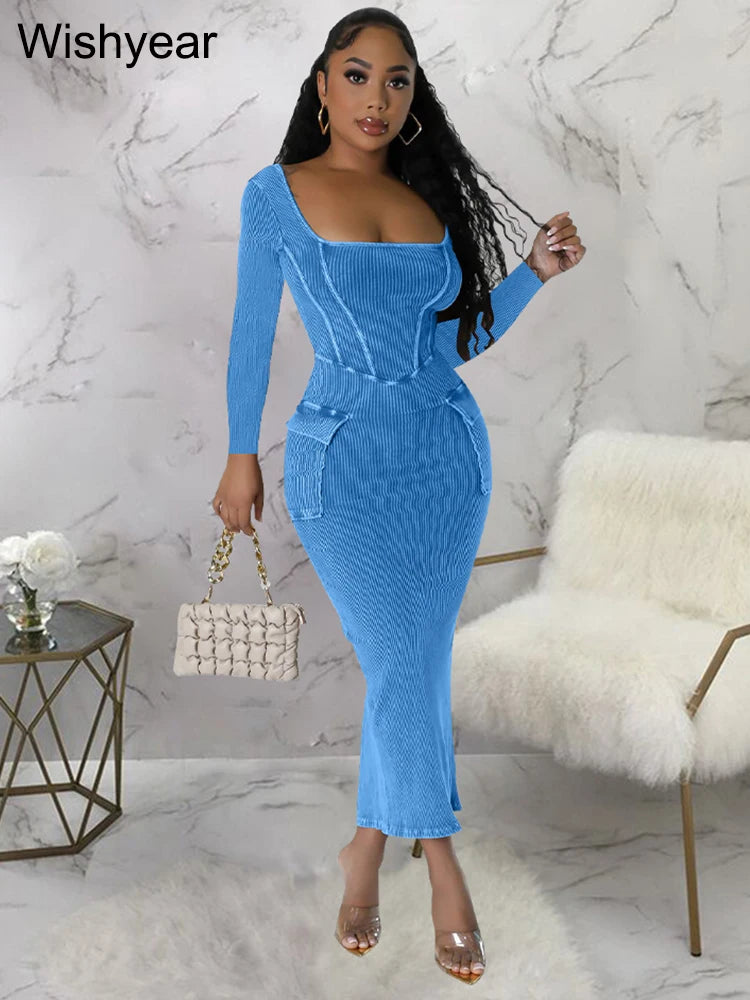 Elegant Birthday Party Dresses U-neck Long Sleeve