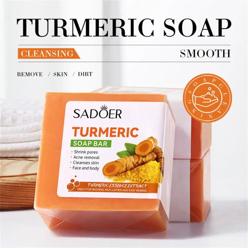 Natural Handmade Soap Clean Cutin Turmeric Soap Oil Control Removal Acne Skin Care Soap Body Care 100g Whitening Soap