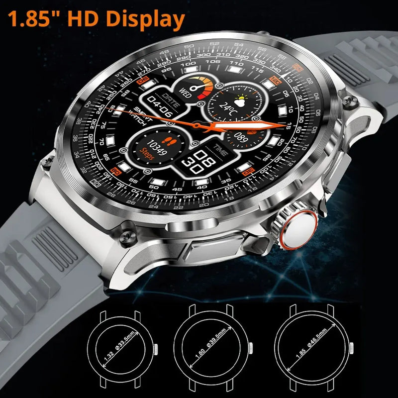 1.85 Inch HD Bluetooth Call Smart Watch Men Sports Fitness Tracker