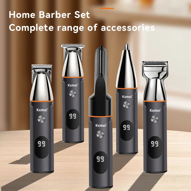 Manscaper Cortadora de vello púbico 5 en 1 Cortadora de cabello profesional para hombres con pantalla digital Lcd