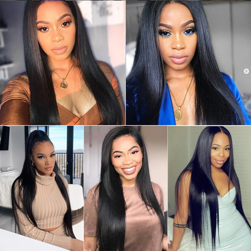 Brazilian Straight Hair Weaving Virgin Human Hair Weave Bundles Natural Color