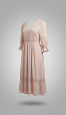 Blush Pink Empire Midi Dress